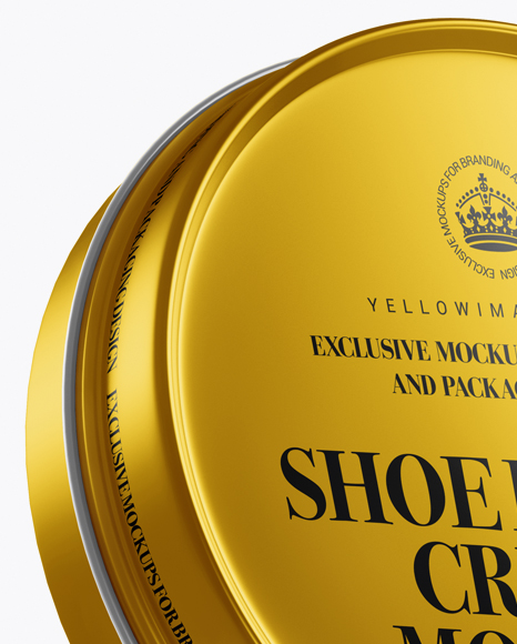 Metallic Shoe Polish Cream Jar Mockup