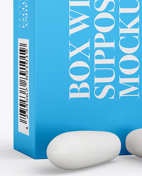 Matte Box With Suppositories Mockup - Half Side View - Free Download