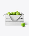 Wooden Crate With Apples Mockup