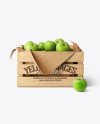 Wooden Crate With Apples Mockup