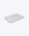 Food Tray w/ Paper Mockup - Half Side View (High-Angle Shot)