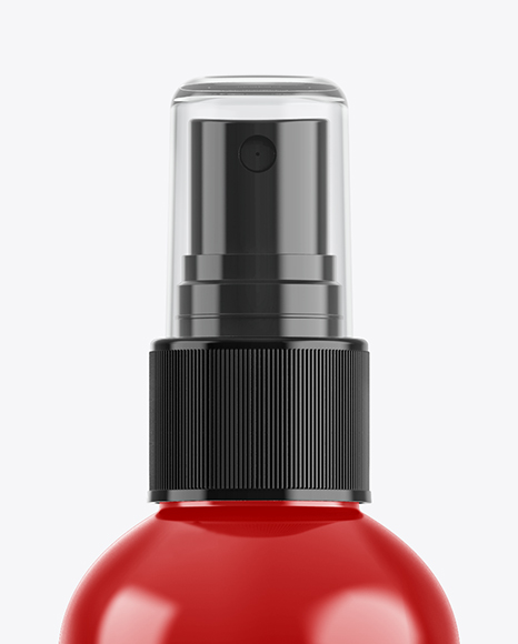 Glossy Spray Bottle With Transparent Cap Mockup