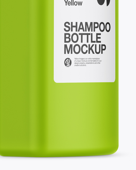 Matte Square Shampoo Bottle Mockup - Half Side View - Free Download