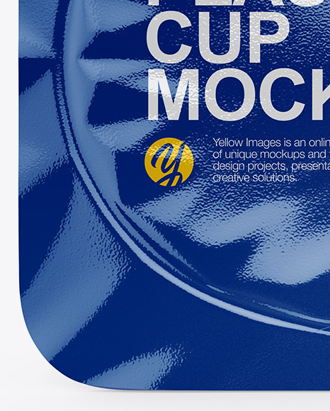 Glossy Yogurt Cup Mockup - Top View