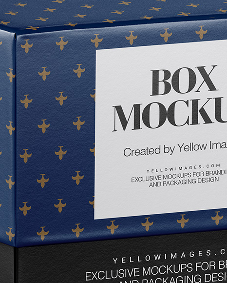 Textured Box Mockup - Half Side View (High-Angle Shot)