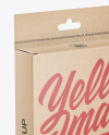 Kraft Box with Hang Tab Mockup - Half Side View (High-Angle Shot)