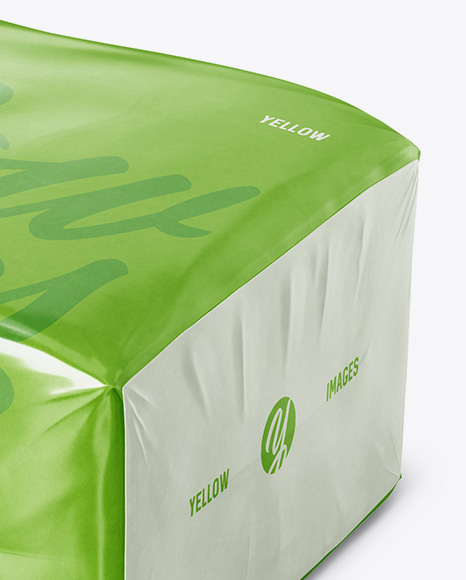 Glossy Paper Bag Mockup - Halfside View (High-Angle Shot)