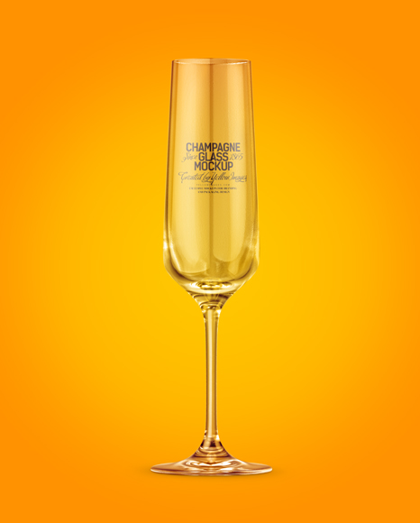 Empty Champagne Glass Mockup