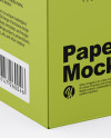 Paper Box Mockup - Half Side View (High-Angle Shot)