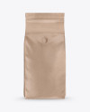 Kraft Coffee Bag with Valve Mockup - Front View