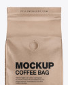 Kraft Coffee Bag with Valve Mockup - Front View