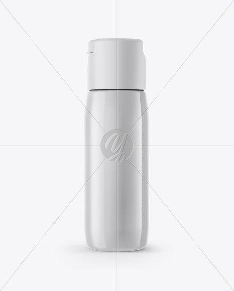 Plastic Bottle in Shrink Sleeve Mockup - Front&amp;Side Views