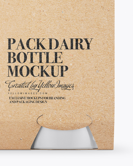 8 Kraft Pack Kraft Dairy Bottle Mockup - Front View