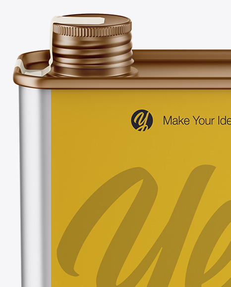 Metallic Tin Can Mockup - Front View