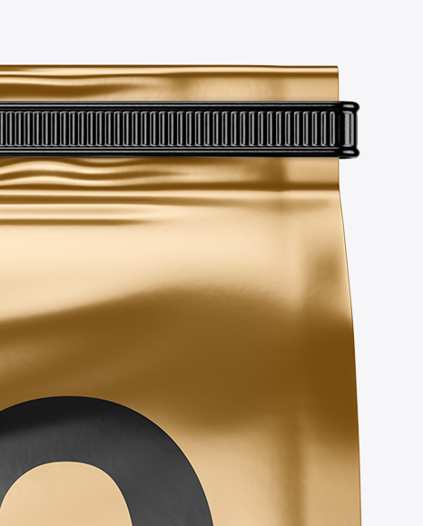 Metallic Coffee Bag With Tin-Tie Mockup