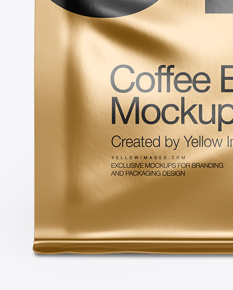 Metallic Coffee Bag With Tin-Tie Mockup