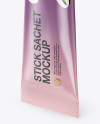 Glossy Stick Sachet Mockup - Half Side View