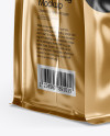 Metallic Coffee Bag With Tin-Tie Mockup - Half Side View