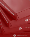 4 Matte A4 Size Paper Sheet Packs Mockup - Half Side View