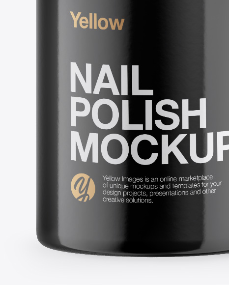 Glossy Nail Polish Bottle Mockup - Front View Glossy Nail Polish Bottle Mockup - Front View