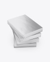 4 Metallic A4 Size Paper Sheet Packs Mockup - Half Side View