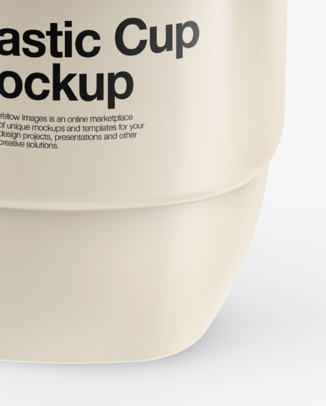 Plastic Cup Mockup - Front View (High-Angle Shot)