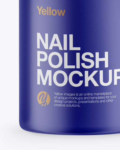 Matte Nail Polish Bottle Mockup - Front View