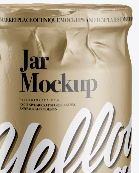 Jar in Metallic Paper Wrap Mockup