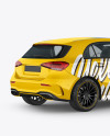 Hatchback 5-doors Mockup - Back Halfside View