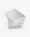 4 Matte Metallic A4 Size Paper Sheet Packs Mockup - Half Side View