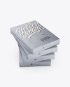 4 Matte Metallic A4 Size Paper Sheet Packs Mockup - Half Side View