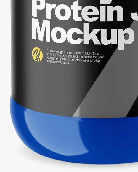 Glossy Protein Jar Mockup (High-Angle Shot)