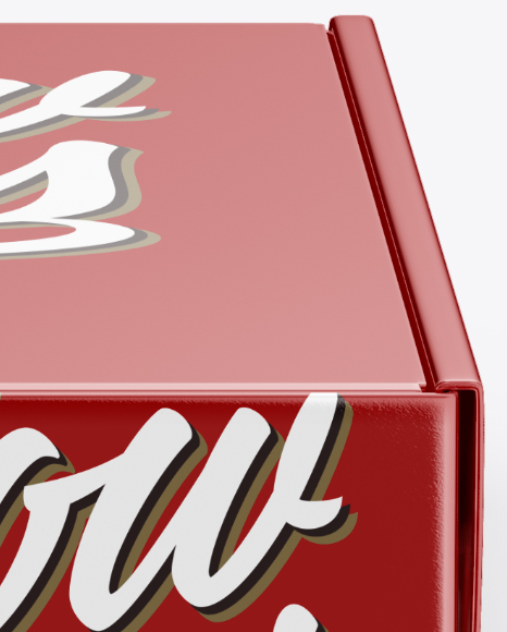 Glossy Box Mockup - Front View (High-Angle Shot) Glossy Box Mockup - Front View (High-Angle Shot)