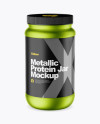 Metallic Protein Jar Mockup (High-Angle Shot)