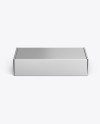 Metallic Box Mockup - Front View (High-Angle Shot) Metallic Box Mockup - Front View (High-Angle Shot)