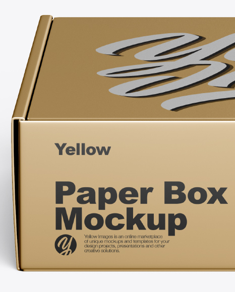 Metallic Box Mockup - Front View (High-Angle Shot) Metallic Box Mockup - Front View (High-Angle Shot)