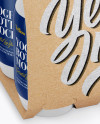 8 Kraft Pack Dairy Bottle Mockup - Half Side View (High-Angle Shot)