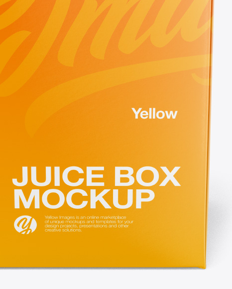 Juice Box Mockup - Front View (High-Angle Shot)