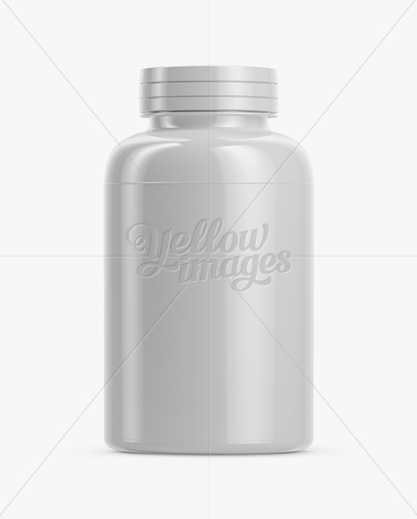 Glossy Plastic Tablets Bottle Mockup