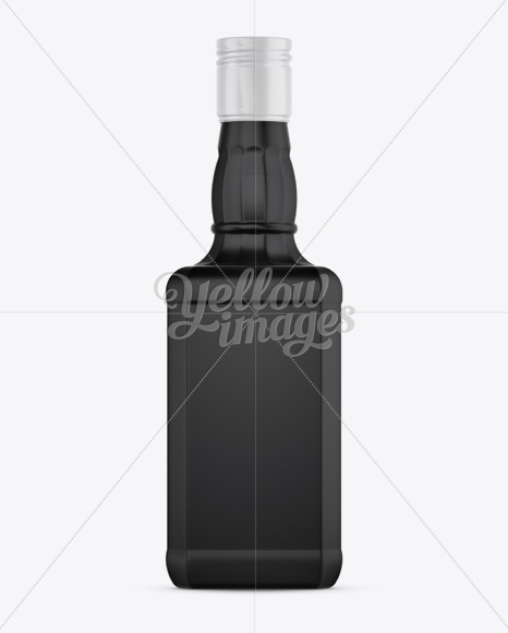 Black Matte Liquor Bottle Mockup - Front View