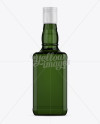 Green Glass Bottle W/ Liquor Mockup - Front View