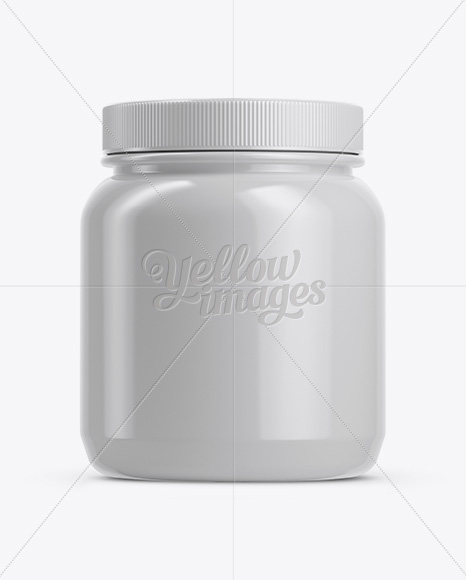 Glossy Plastic Jar Mockup