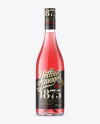 Burgundy Bottle W/ Pink Wine Mockup - Front View