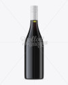 Antique Green Bottle with Red Wine Mockup - Front View