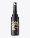 Black Matte Burgundy Bottle Mockup - Front View