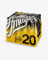 20 Pack Amber Bottles Mockup - Halfside View (High-Angle Shot)