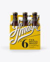 White Paper 6 Pack Amber Bottle Carrier Mockup