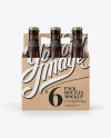 Kraft Paper 6 Pack Amber Bottle Carrier Mockup