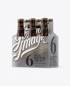 Transparent Plastic 6 Pack Amber Bottle Carrier Mockup - 3/4 View