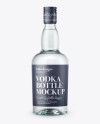 Clear Glass Vodka Bottle Mockup - Front View Clear Glass Vodka Bottle Mockup - Front View